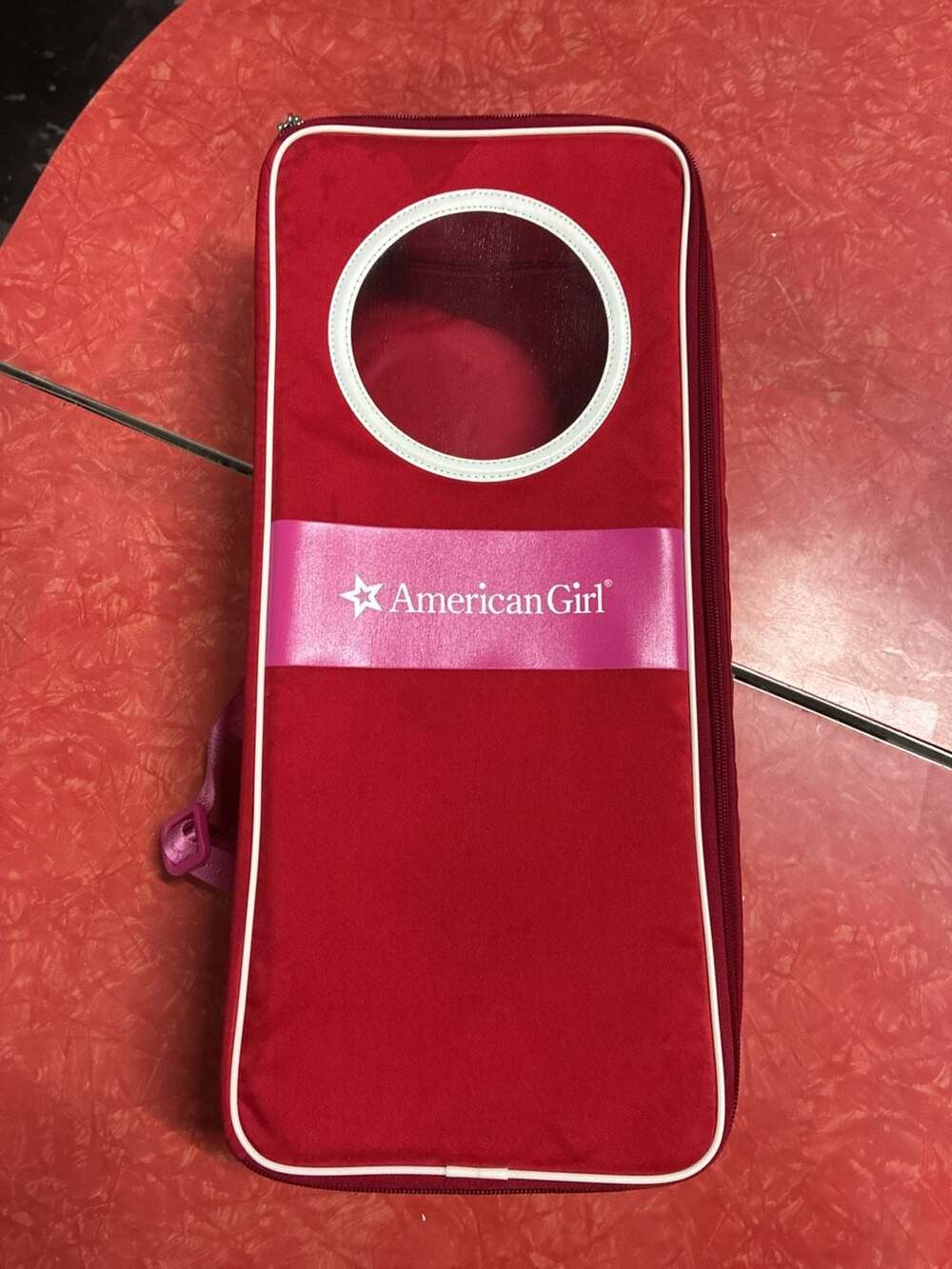 American Girl Doll carrier Bag Red with White